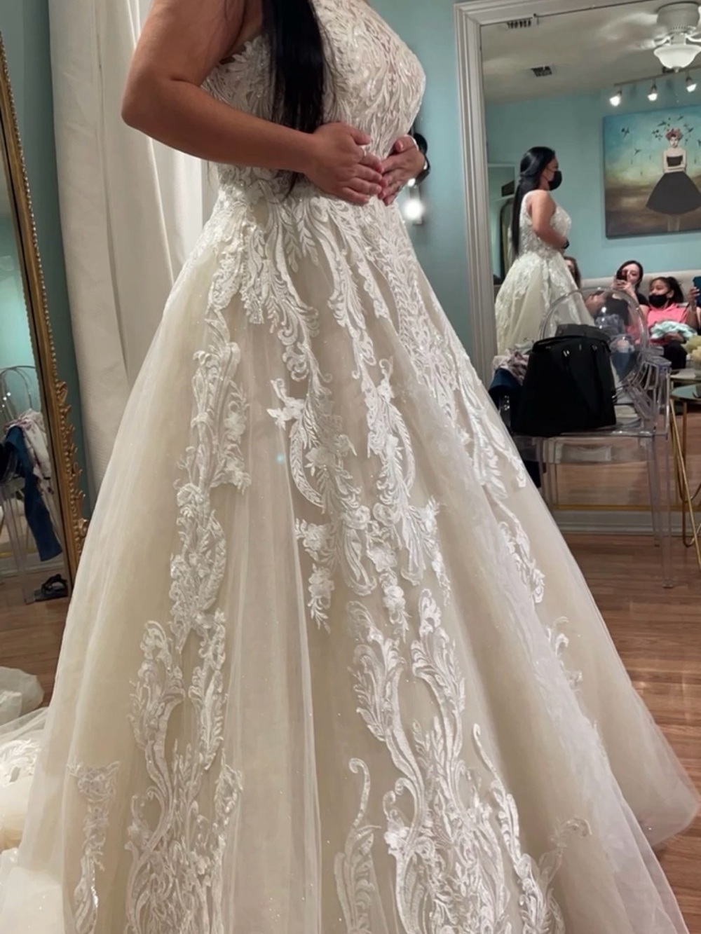 Sottero and Midgley Ivory and White Lace Ballgown Wedding Dress